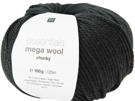 Lanka Mega Wool Chunky 100g black musta Rico Design Sale